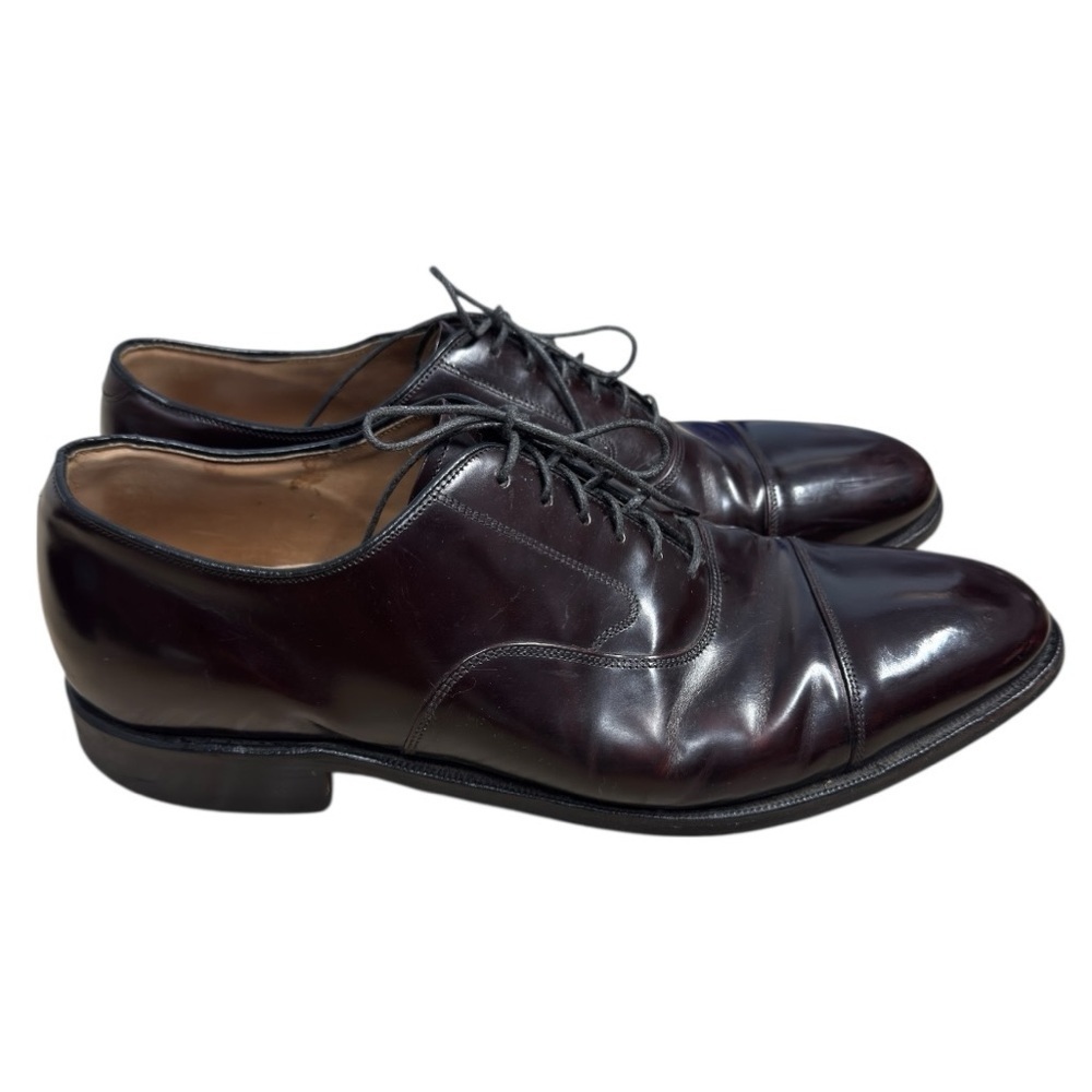 Johnston & Murphy Melton Burgundy Leather Cap Toe Oxford Dress Shoes Men’s 11 D - Picture 3 of 13